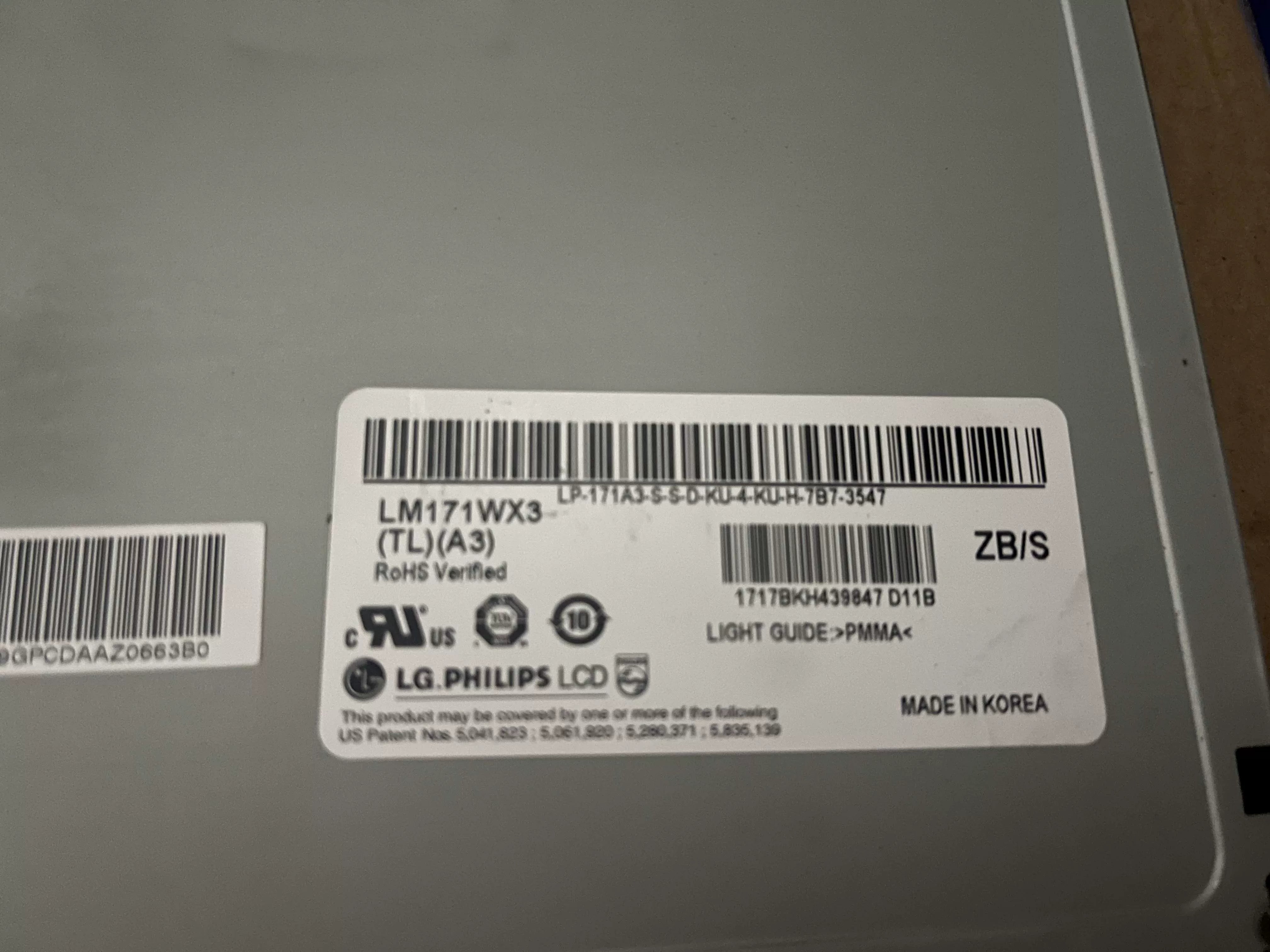 Original LM171WX3-TLA3 LG Screen 17.1" 1440×900 LM171WX3-TLA3 Display