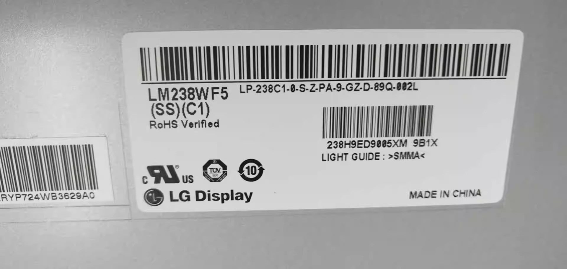 Original LM238WF5-SSC1 LG Screen 23.8" 1920*1080 LM238WF5-SSC1 Display