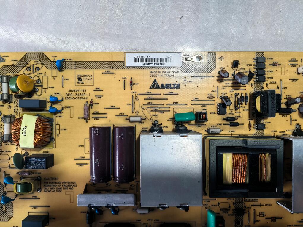 Original RDENCA372WJN1 Sharp DPS-343AP-1A Power Board