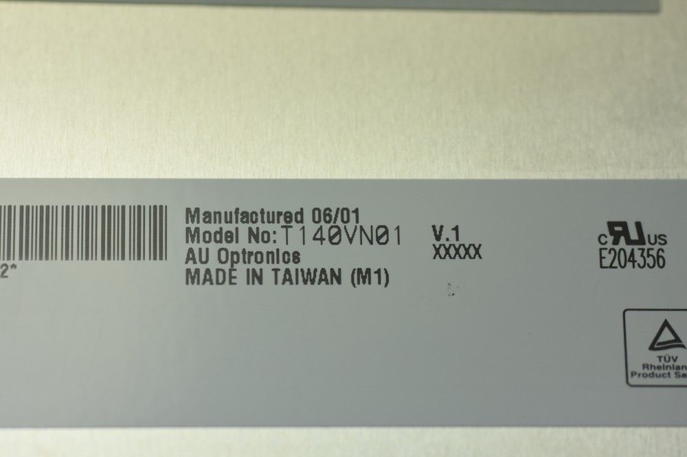 Original T140VN01 V1 AUO Screen 14.0" 640×480 T140VN01 V1 Display